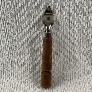 Vintage BONNY USA Bottle Opener CAN OPENER Retro Combo BAR TOOL‎ Oak Handle
